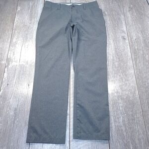Under Armour Golf Pants Mens 34x30 Gray Performance Stretch Flat Front Trousers